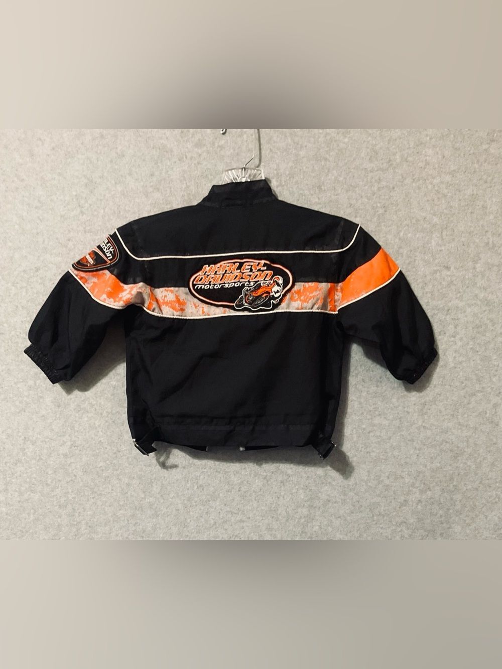 Harley-Davidson Kids Black & Orange Motorsport Jacket Sz 18 months